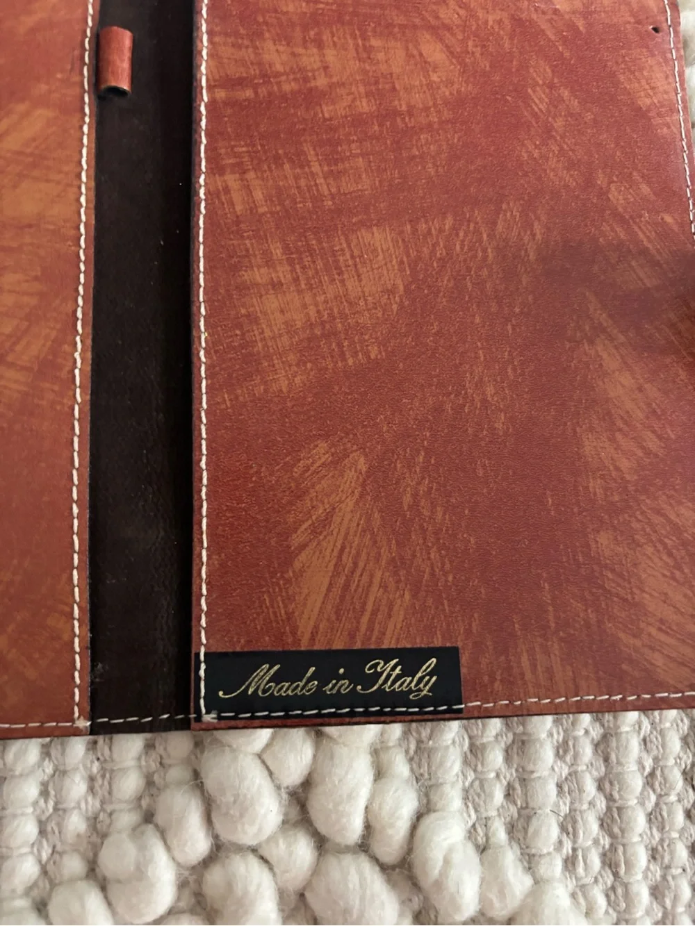 Vintage hand-tooled brown Leather Sorrento Italy Journal notebook cover